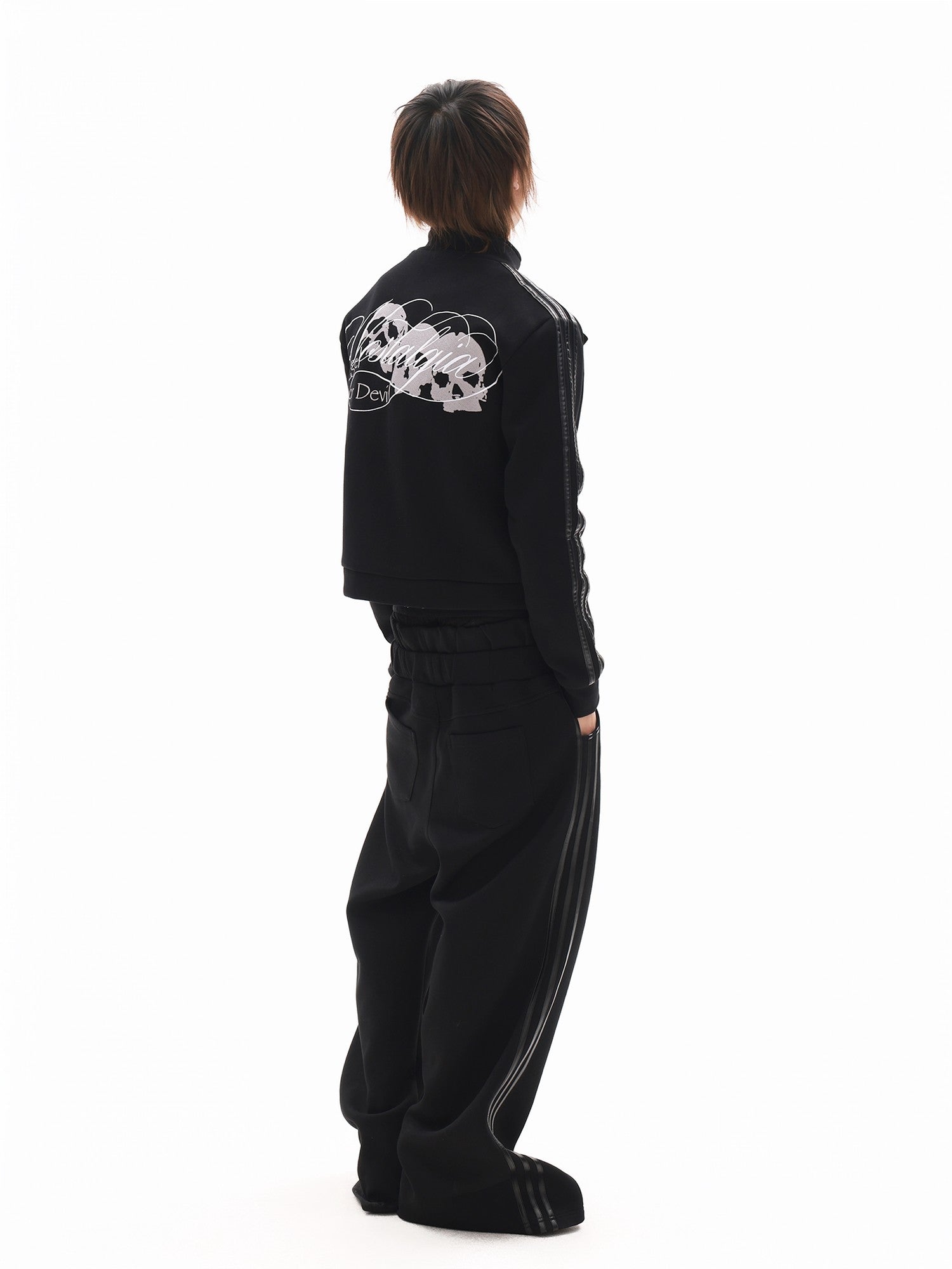 DETW onLine Skull Script Woven Tape Studded Stand Collar Women&