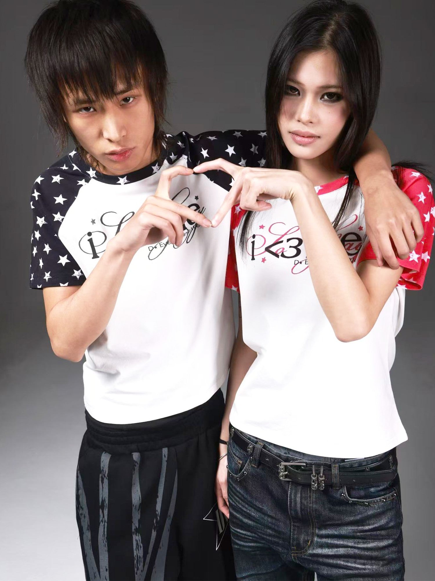 DETW onLine Star Letter Colorblock Print Raglan Women&