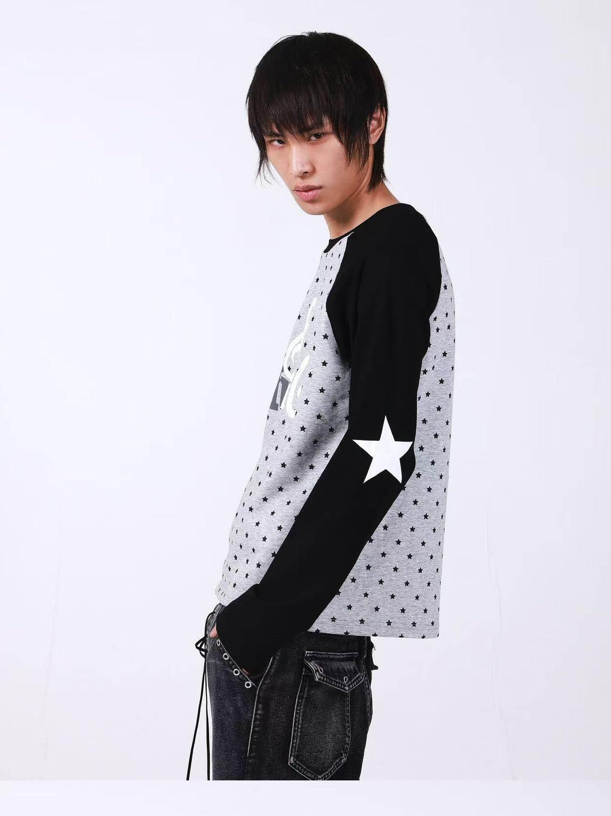 DETW onLine Star Music Contrast Print Raglan Slim Women&