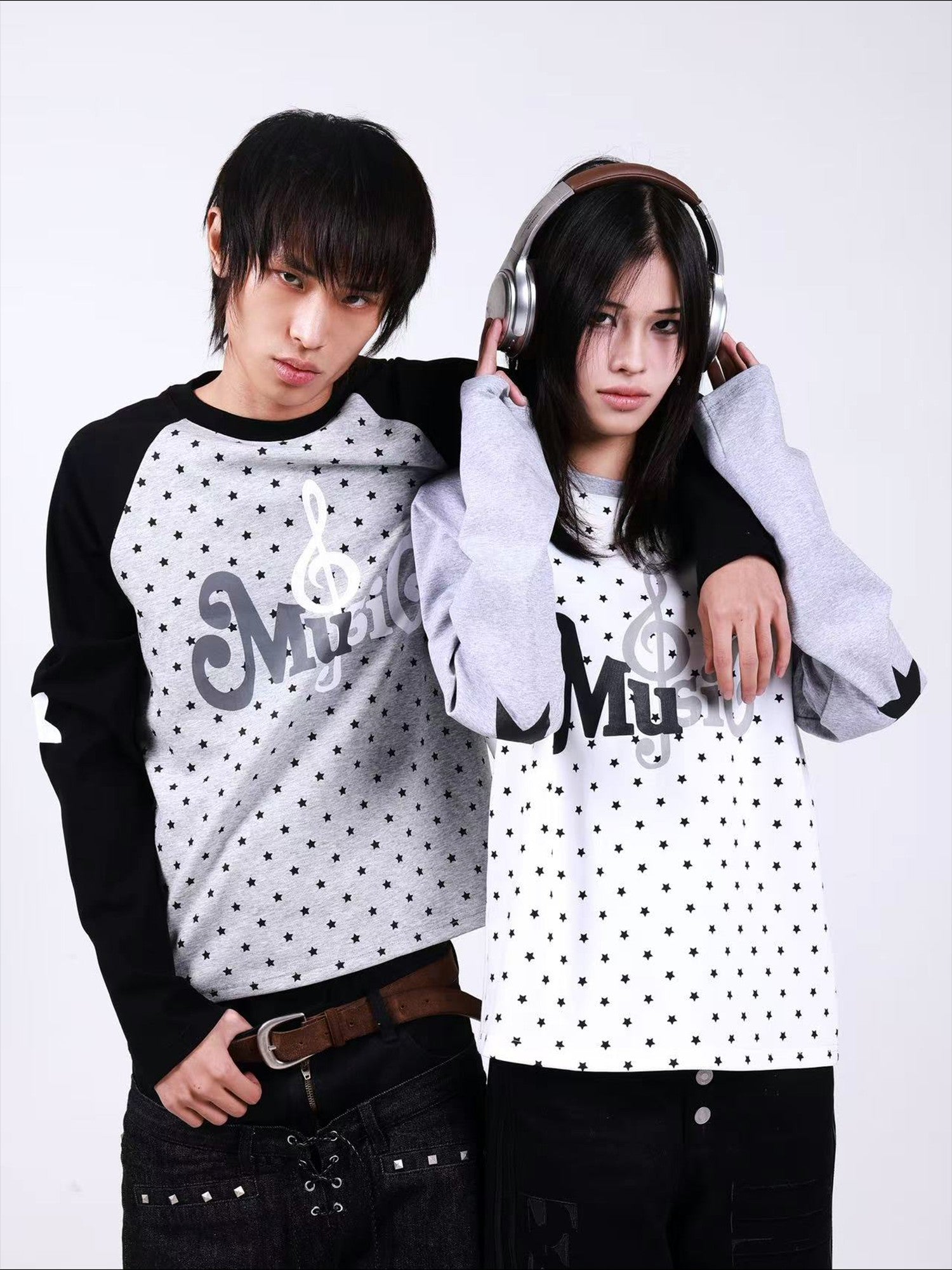DETW onLine Star Music Contrast Print Raglan Slim Women&