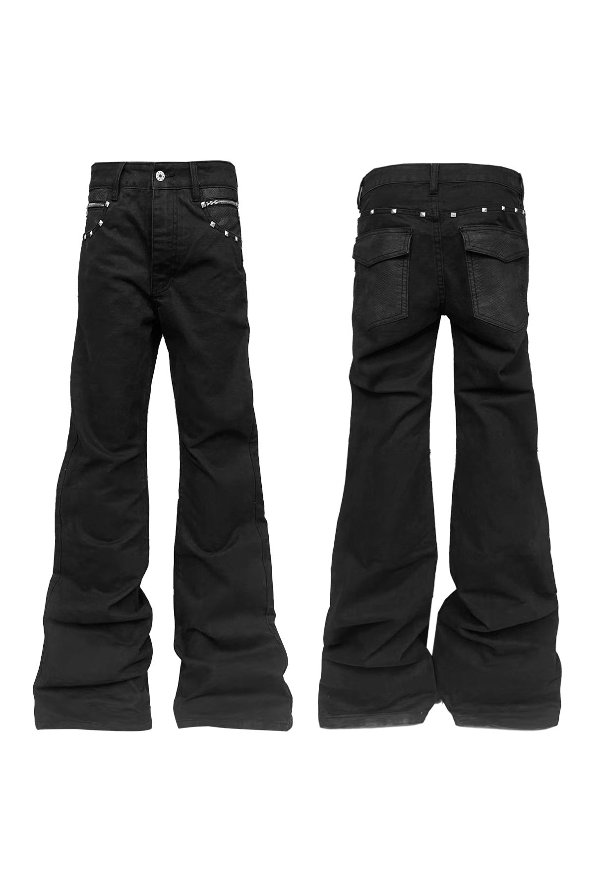 DETW_onLine_Washed_Black_Snake_Print_Beaded_Zipper_Women&