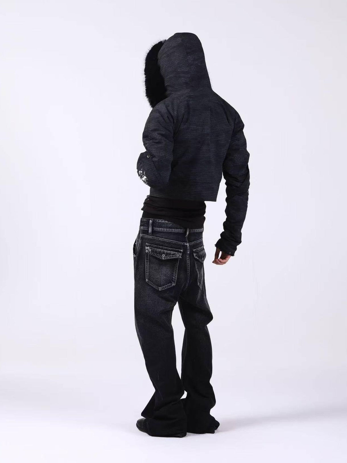 DETW onLine Washed Distressed Fur Trim Knight Eagle Women&