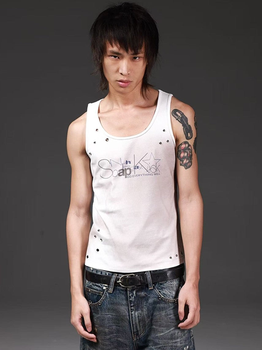 DETW onLine Washed Distressed Studded Two Tone Print Women&