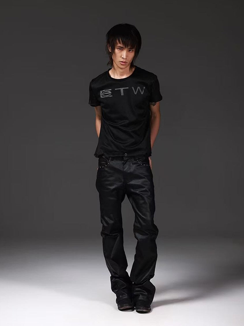 DETW onLine Waxed Black Gothic Cross Machine Embroidered Women&