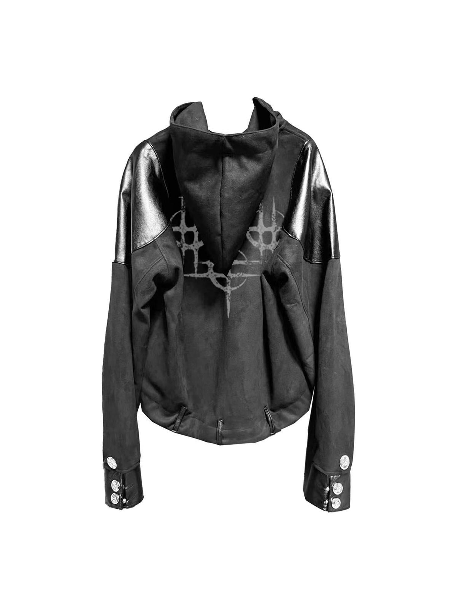 DETW online Armor Deconstructed Hooded Zip Coat V-neck T-shirt Long Sleeve