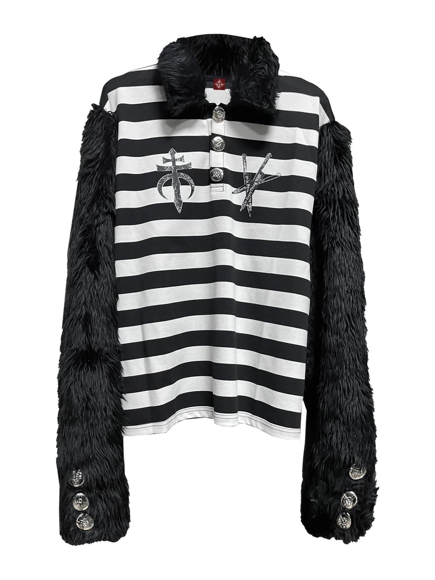DETW online Dark Stripe Long Pile Polo Shirt