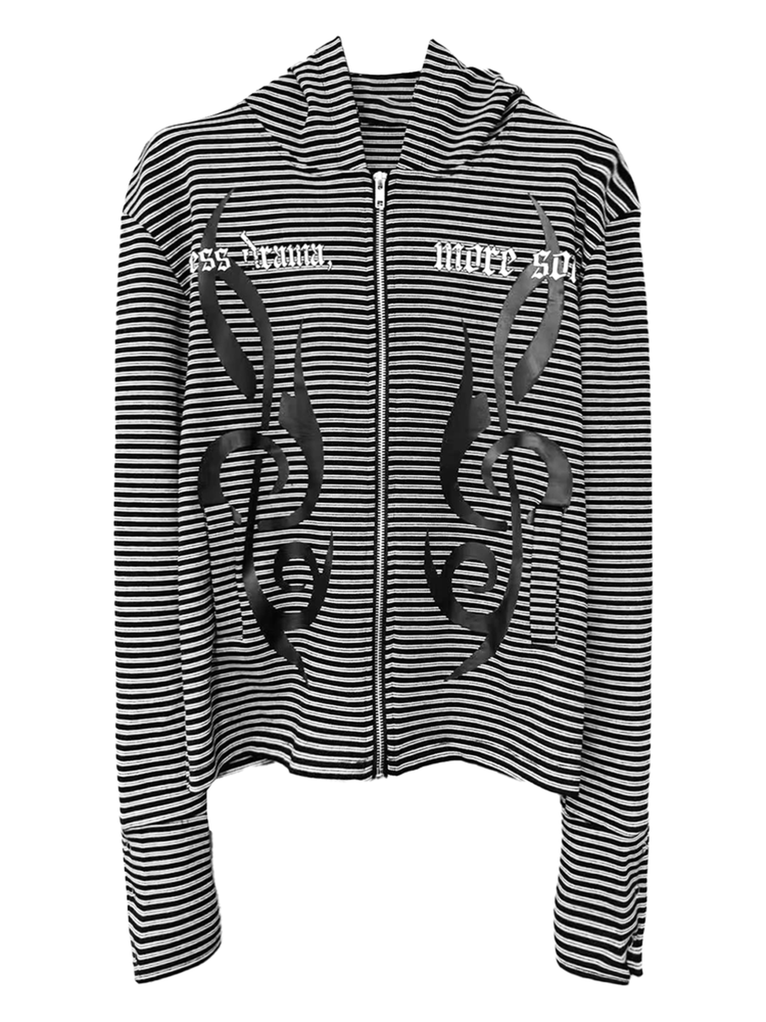 DETW online Gothic Note Striped Zip Hoodie