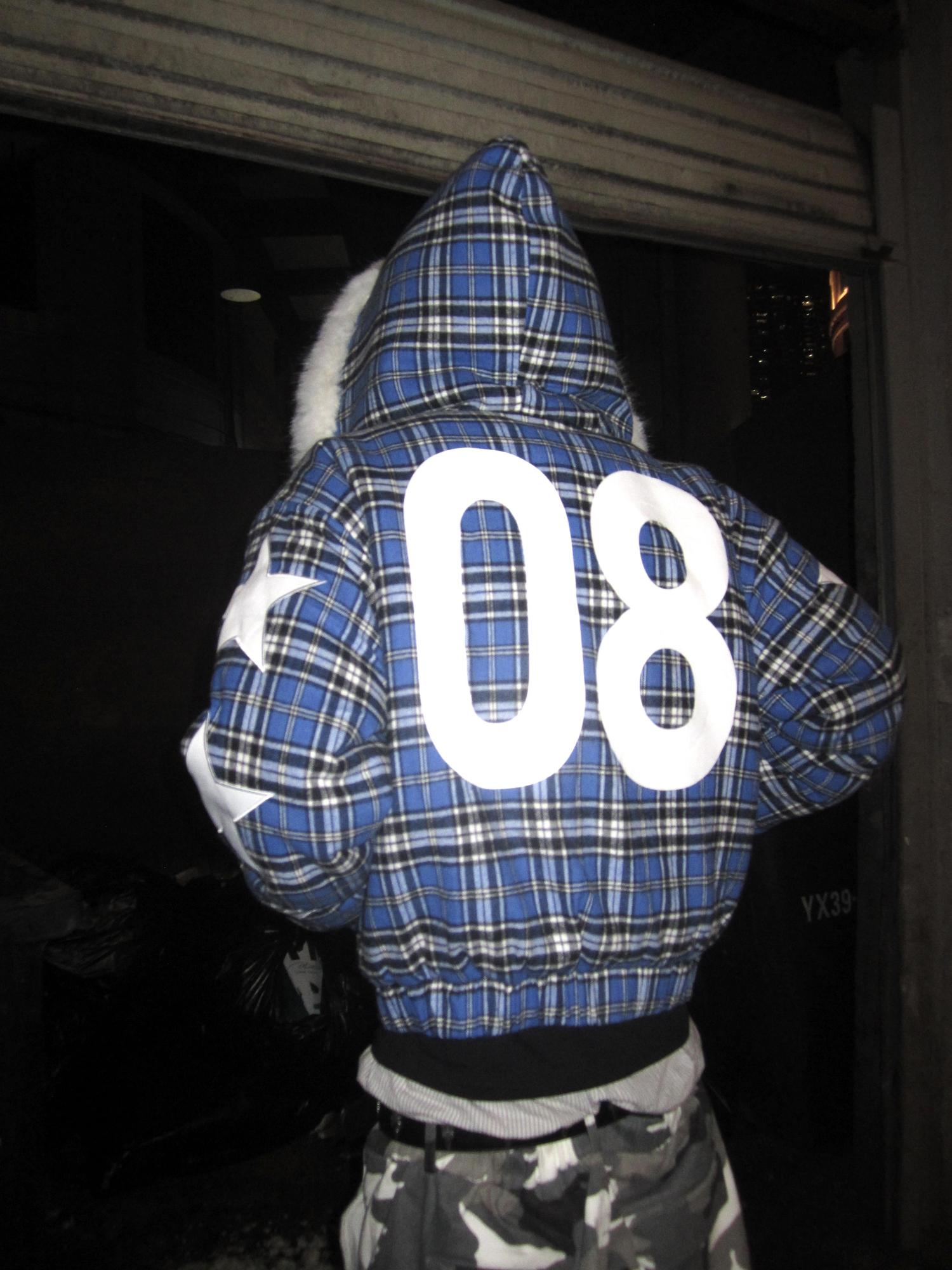 DETW online Vintage Plaid Eagle Embroidered Fleece Zip Up