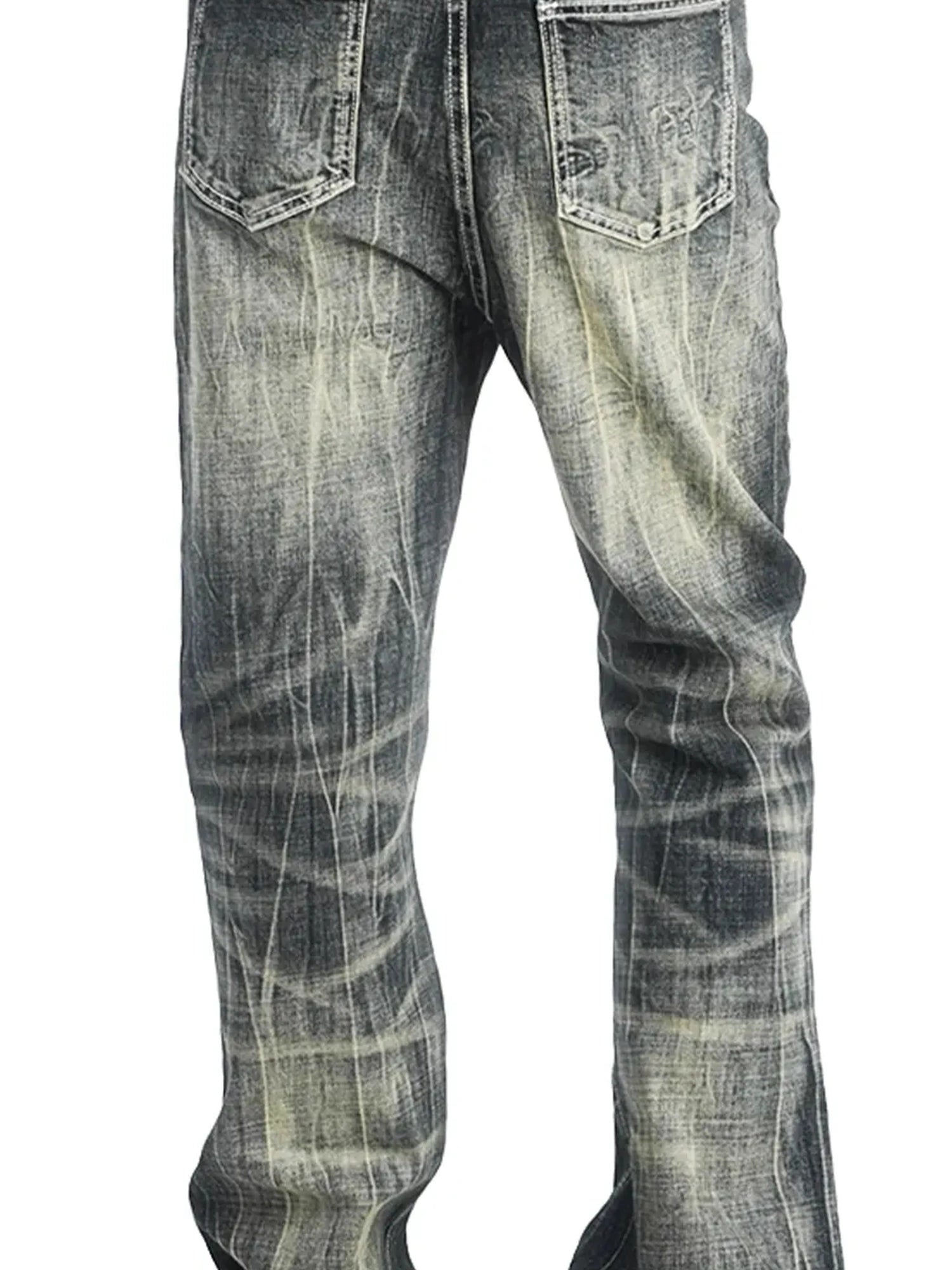 DETW online Vintage Washed Black Yellow 14oz King Totem Flared Jeans