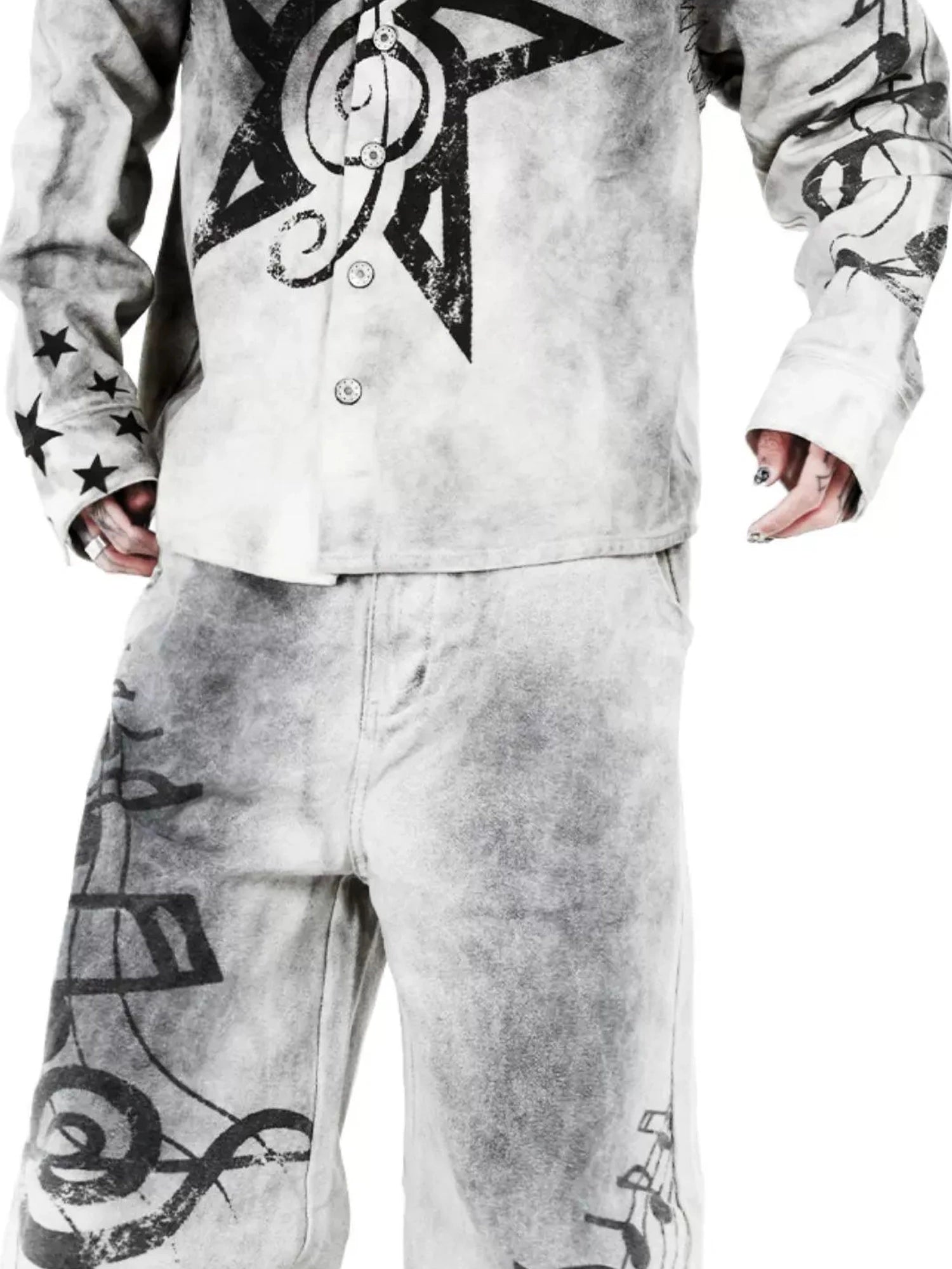 DETW online Vintage Washed Mud Dye Wide Leg Pants