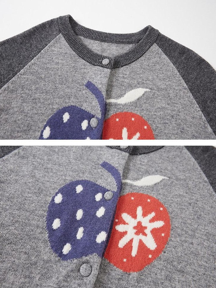 DIDDI MODA 3d Apple Motif Colorblock Slim Fit Women&