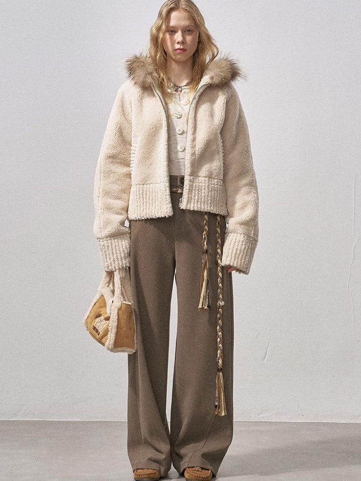 DIDDI MODA 3d Teddy Ear Lapel Fur Collar Women&