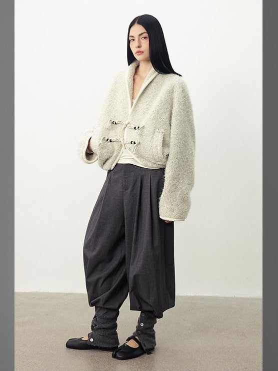 DIDDI MODA Batwing Sleeve Shawl Collar Drop Shoulder Women&