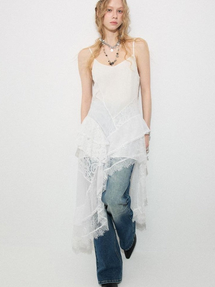 DIDDI MODA Beach Lace Irregular Spliced Strappy Women&