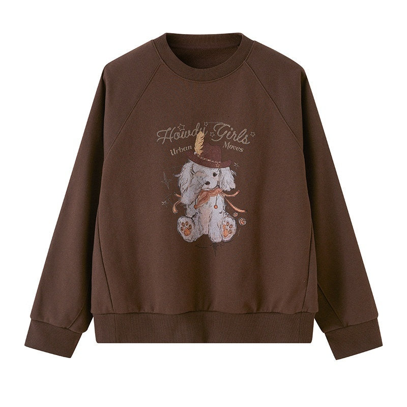 DIDDI_MODA_Bow_Print_Pullover_Loose_Fit_Women&