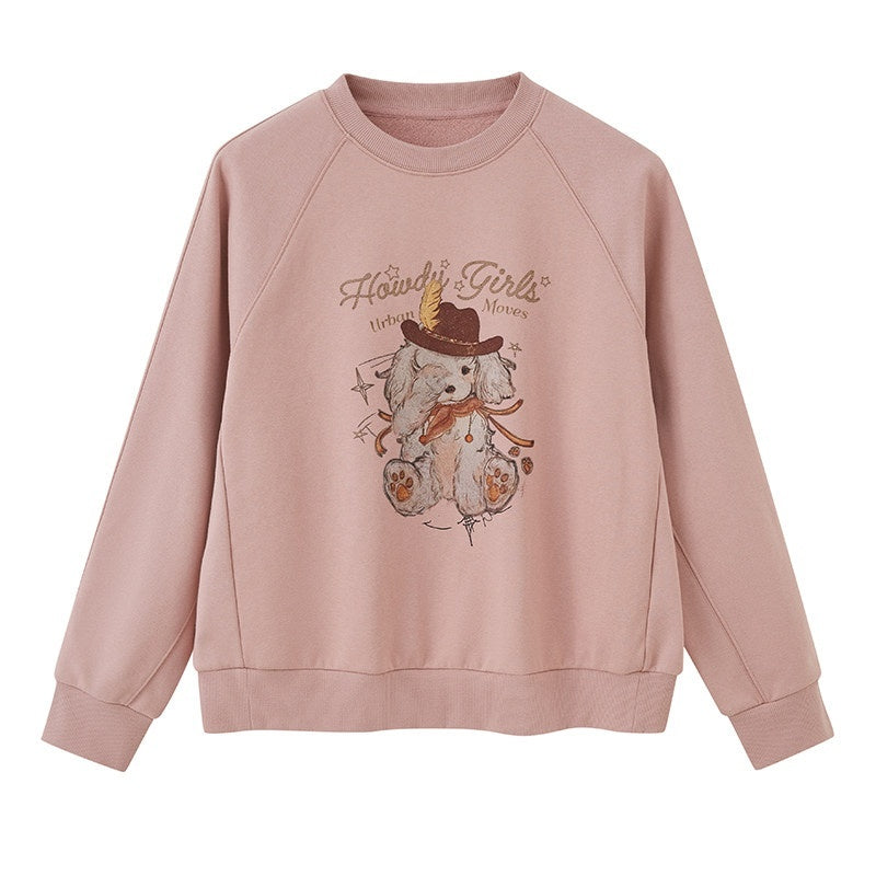 DIDDI_MODA_Bow_Print_Pullover_Loose_Fit_Women&