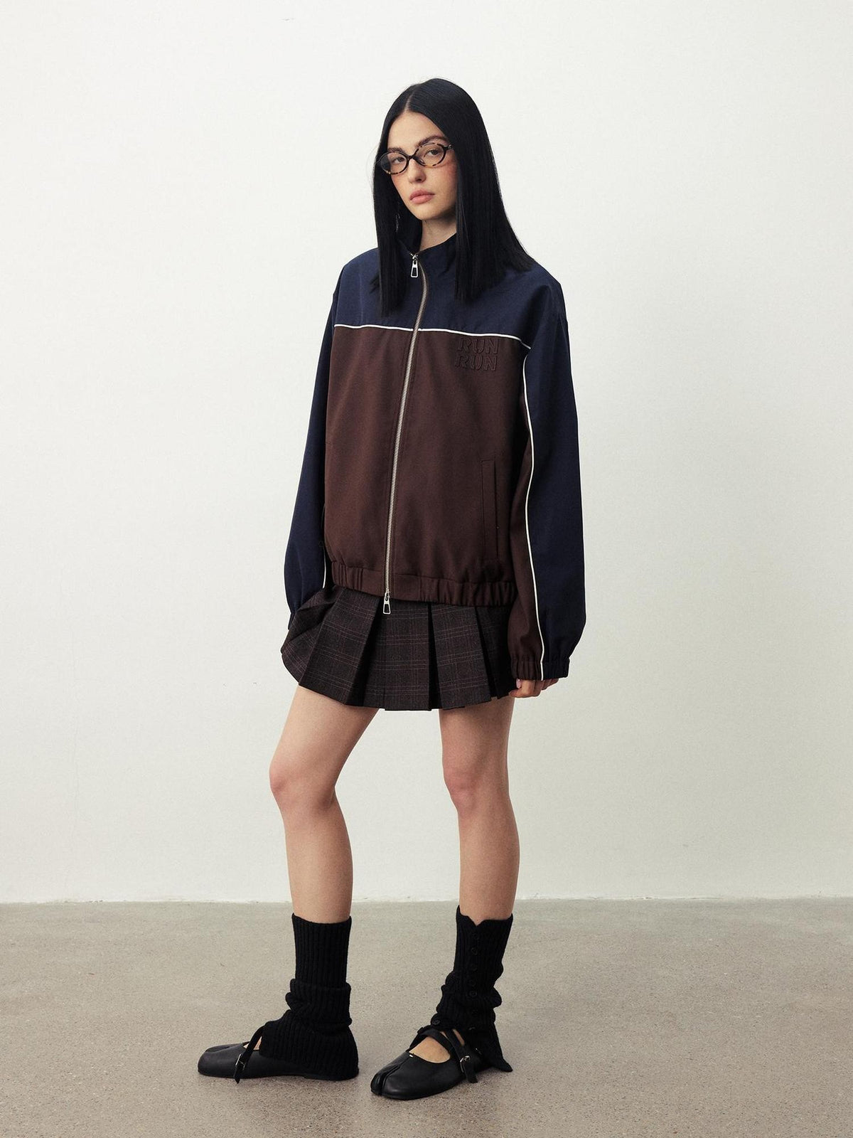 DIDDI MODA Color Block Oversized Drop Shoulder Women&