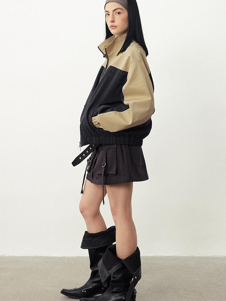 DIDDI MODA Color Block Oversized Drop Shoulder Women&