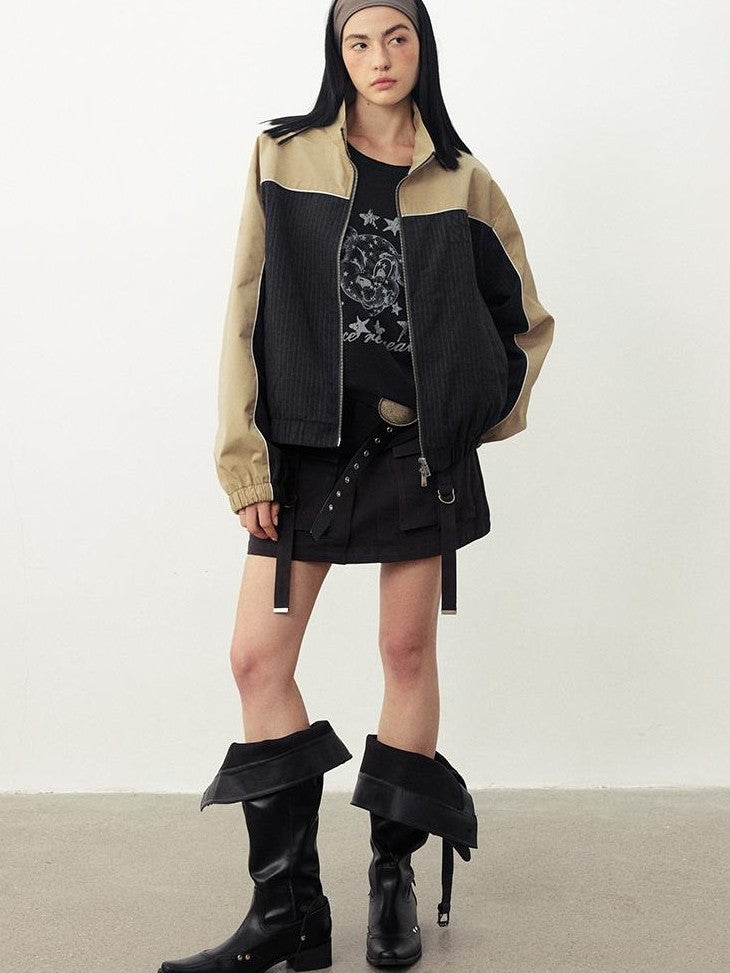 DIDDI MODA Color Block Oversized Drop Shoulder Women&