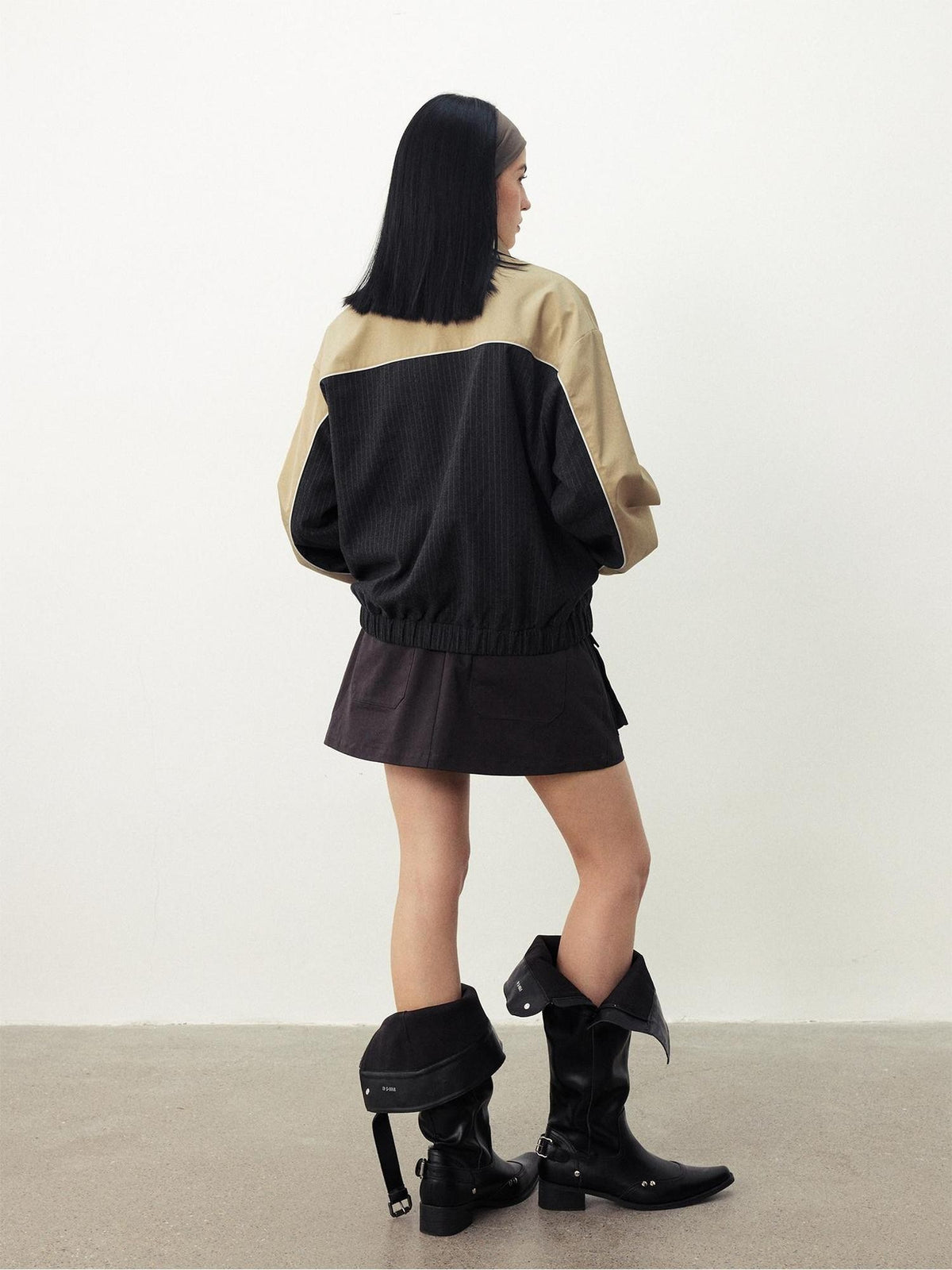 DIDDI MODA Color Block Oversized Drop Shoulder Women&
