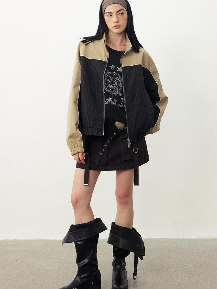 DIDDI MODA Color Block Oversized Drop Shoulder Women&