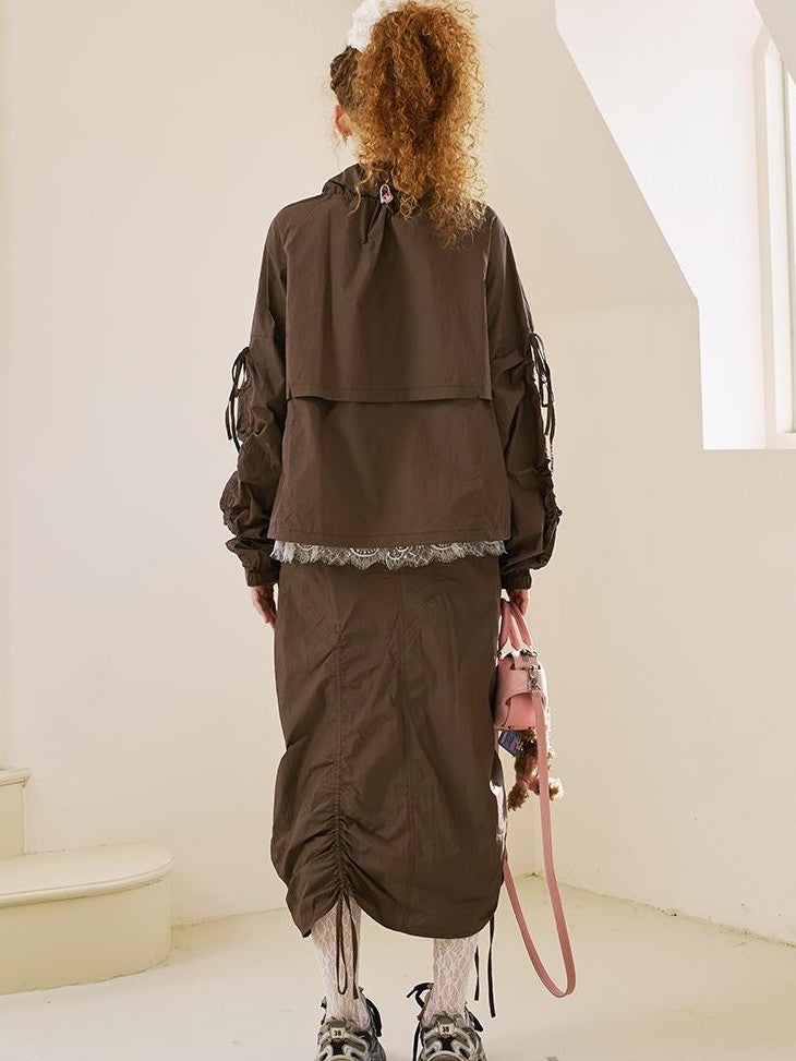 DIDDI MODA Colorblock Drawstring Lightweight Women&