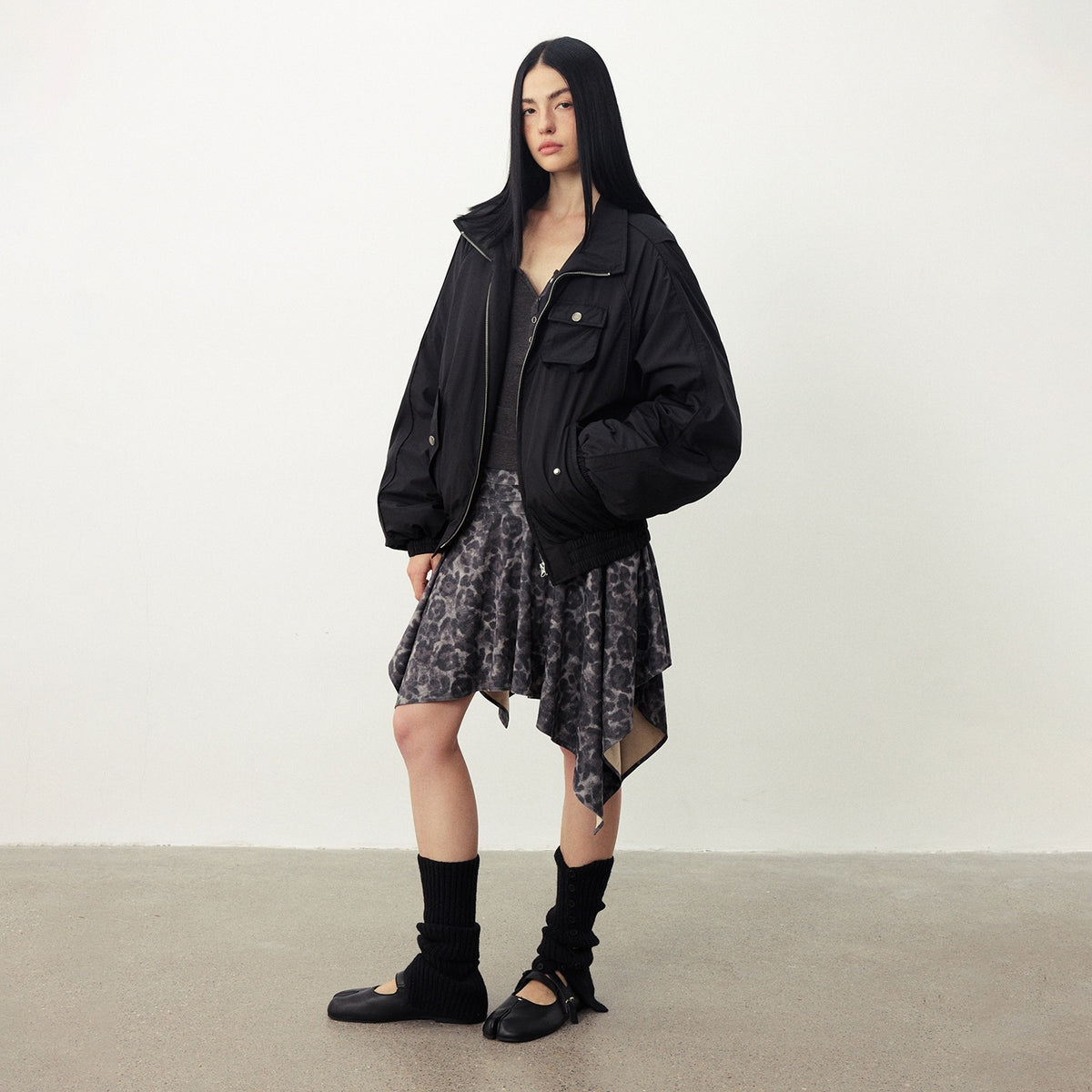 DIDDI_MODA_Draped_Zipper_Casual_Women&