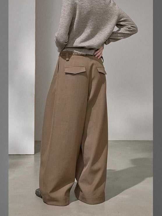 DIDDI MODA Flowy Button Pleated Cargo Women&
