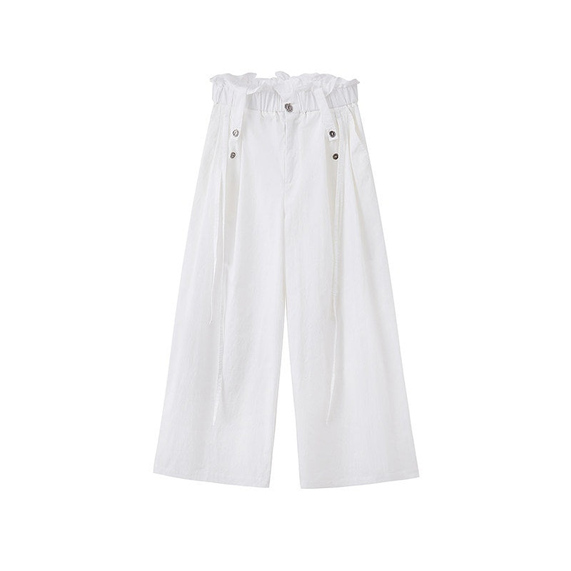 DIDDI_MODA_Frilled_Lace_Pleated_High_Waist_Button_Women&