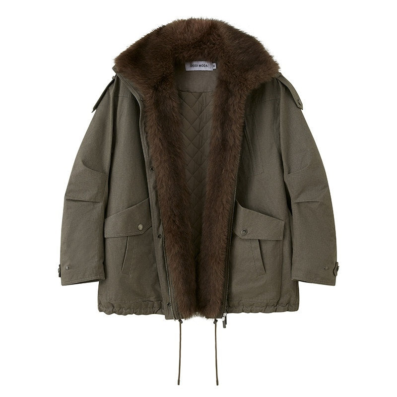 DIDDI_MODA_Fur_Collar_Spliced_Zipper_Long_Sleeve_Women&