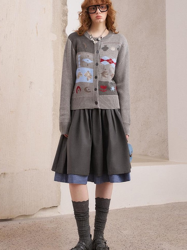 DIDDI MODA Geometric Fair Isle Embroidered Patchwork Women&