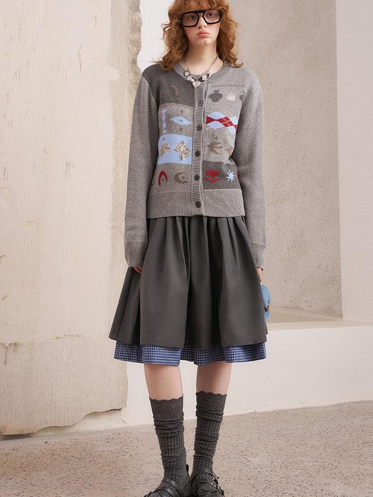 DIDDI MODA Geometric Fair Isle Embroidered Patchwork Women&