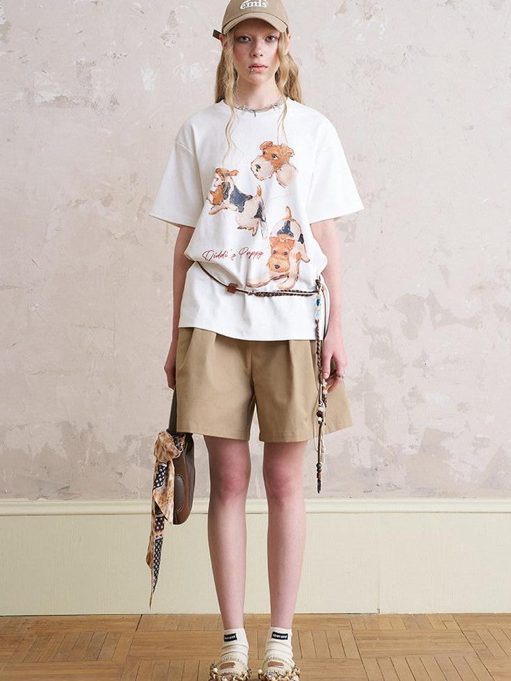 DIDDI MODA Gray And Khaki Printed Straight Leg Women&