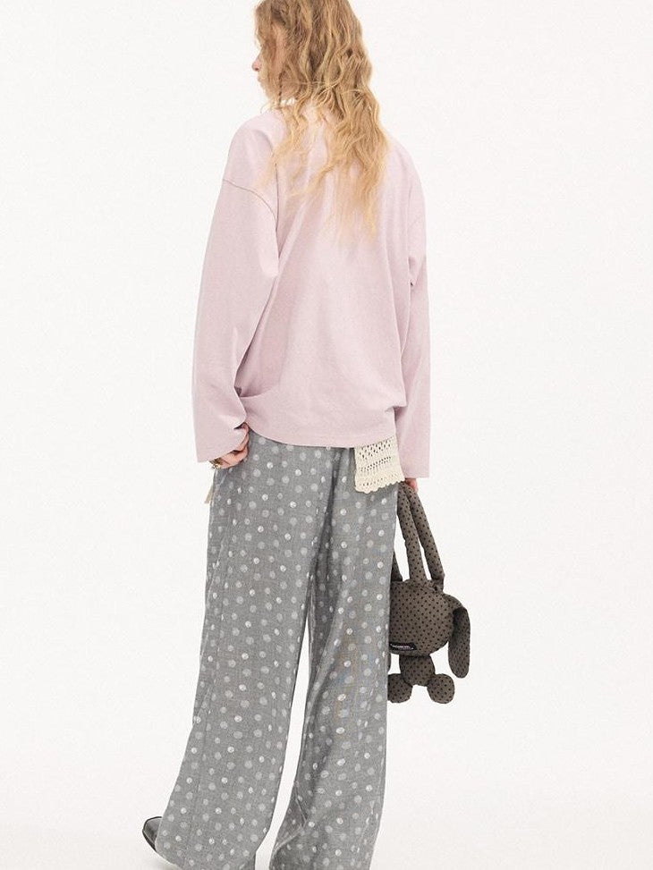DIDDI MODA Gray Beaded Polka Dot Women&