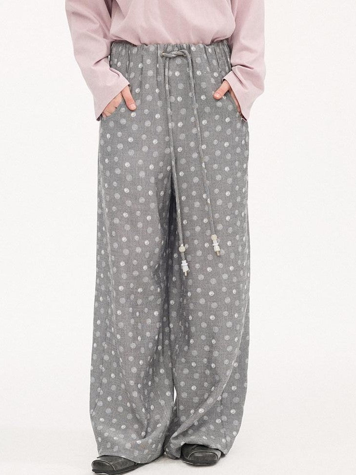 DIDDI MODA Gray Beaded Polka Dot Women&