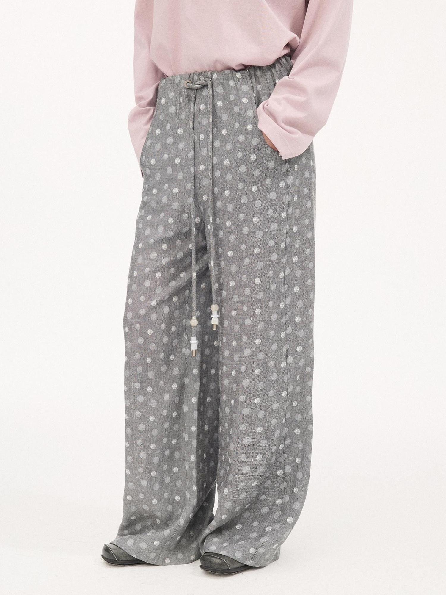 DIDDI MODA Gray Beaded Polka Dot Women&