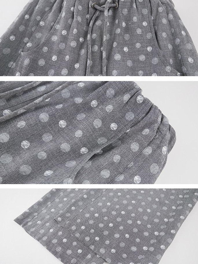 DIDDI MODA Gray Beaded Polka Dot Women&
