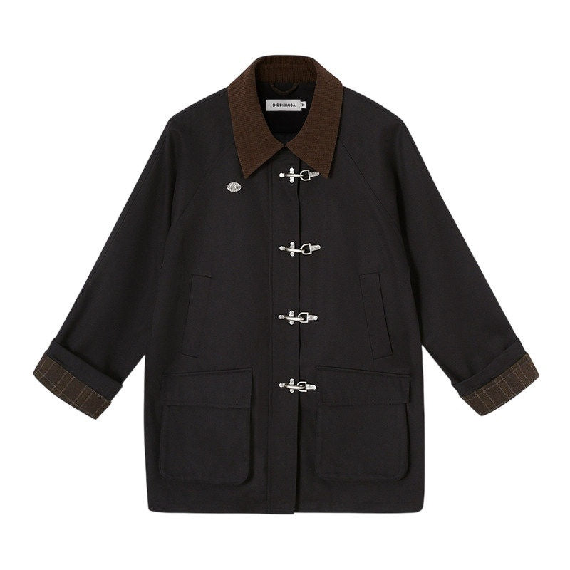 DIDDI_MODA_Khaki_Hooded_Workwear_Striped_Women&