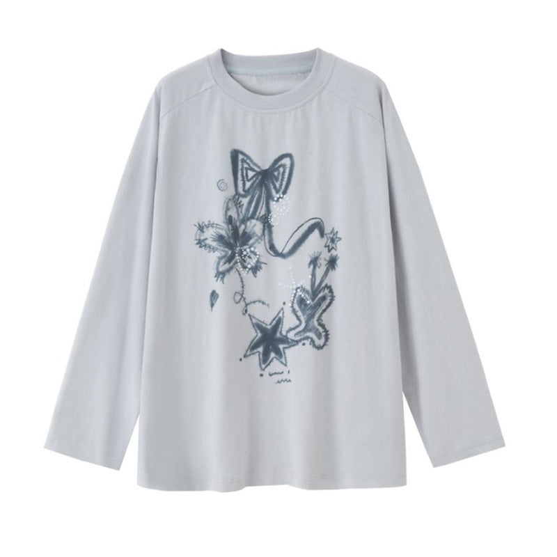 DIDDI_MODA_Loose_Fit_Rhinestone_Round_Neck_Women&