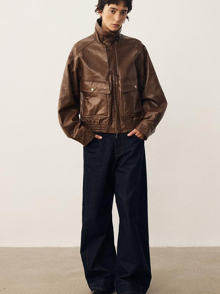 DIDDI MODA Oversized Waxed Utility Moto Women&