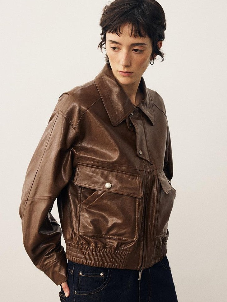 DIDDI MODA Oversized Waxed Utility Moto Women&