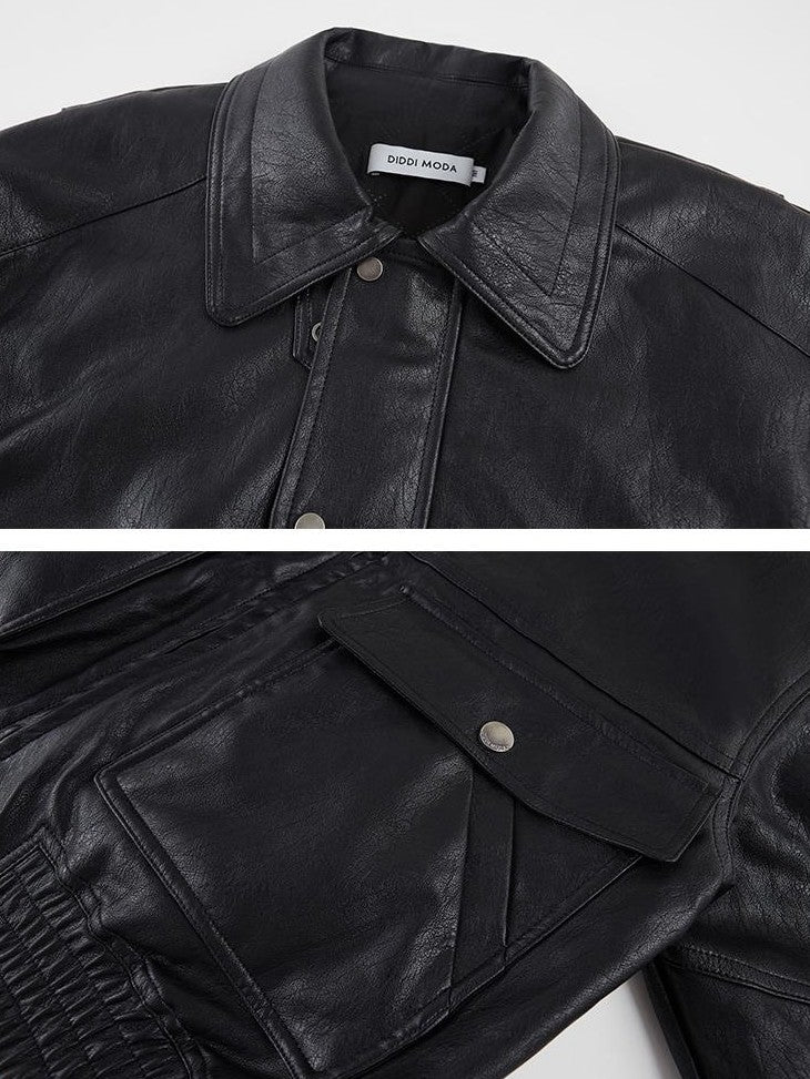 DIDDI MODA Oversized Waxed Utility Moto Women&
