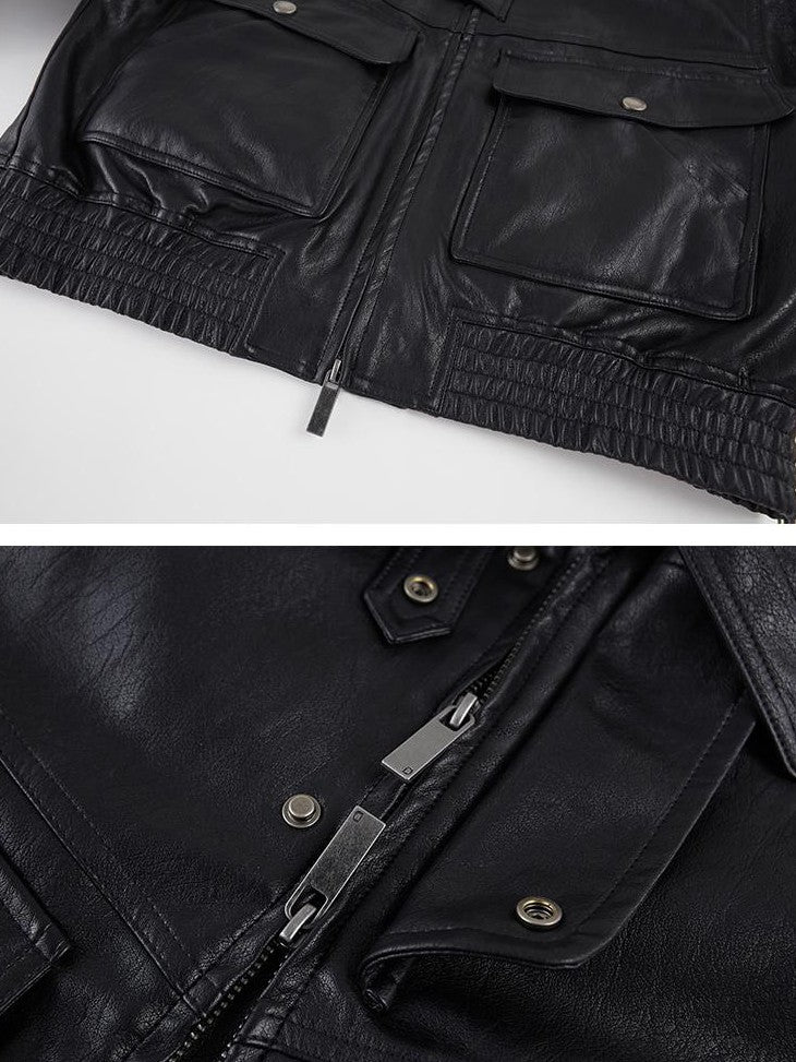 DIDDI MODA Oversized Waxed Utility Moto Women&