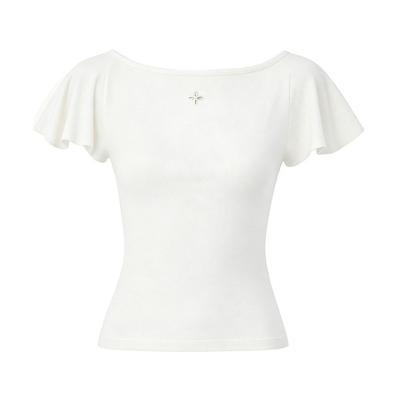 DIDDI_MODA_Oxygen_White_Soft_U_Neck_Backless_Slim_Fit_Flutter_Sleeve_Women&
