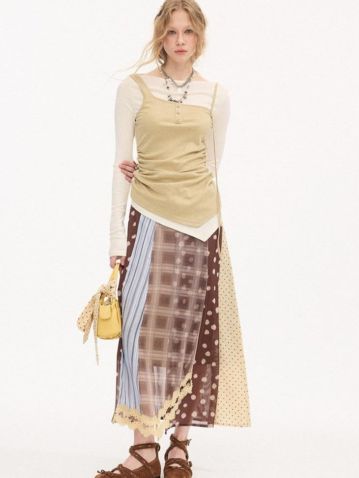 DIDDI MODA Pink Contrast Faux Layered Women&
