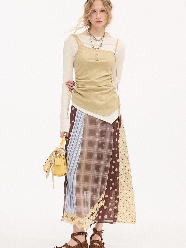 DIDDI MODA Pink Contrast Faux Layered Women&