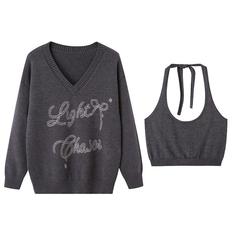 DIDDI_MODA_Plaid_Asymmetrical_One_Shoulder_Tie_Loose_Women&