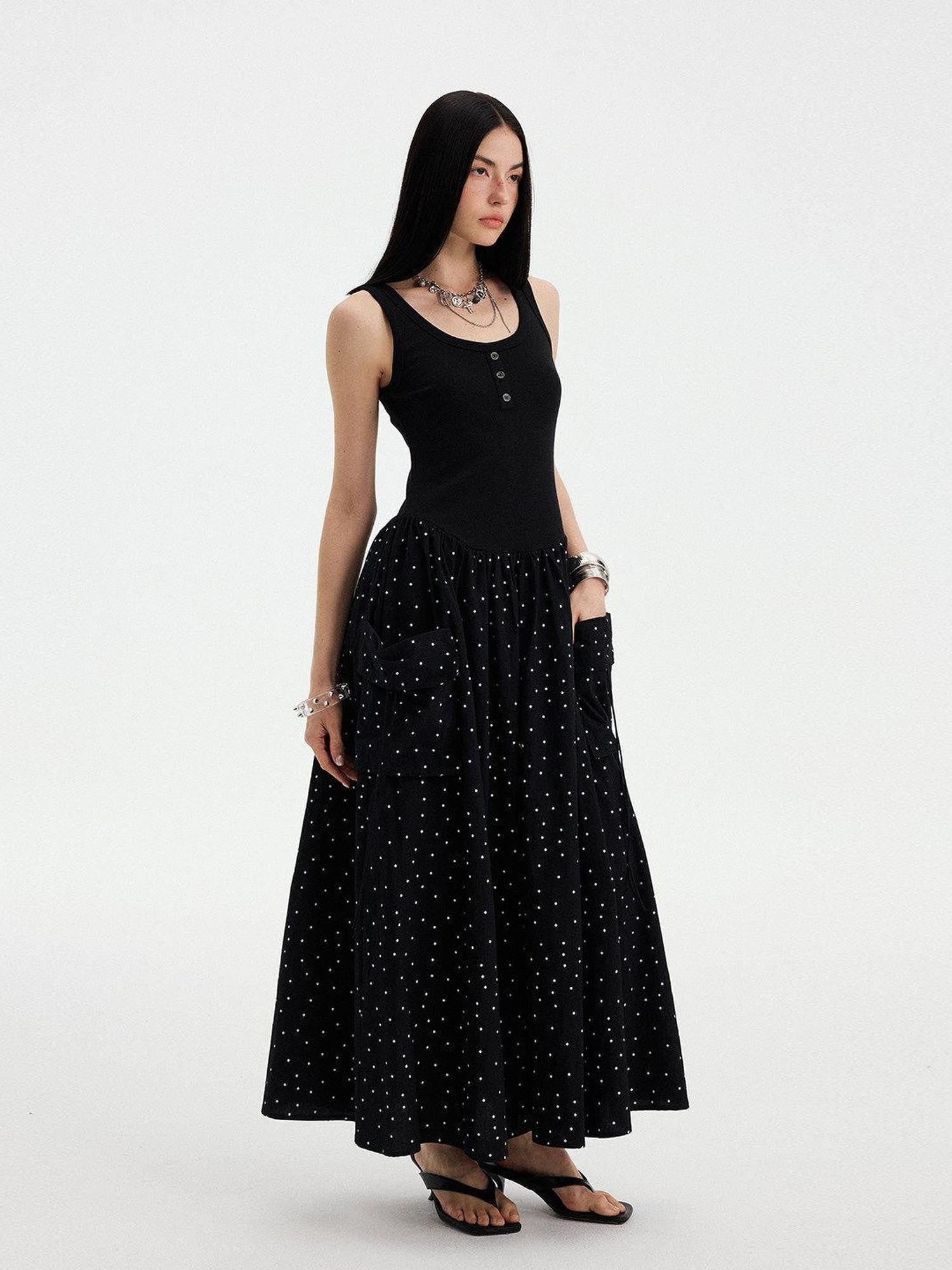DIDDI MODA Polka Dot Cutout Asymmetric Strappy Women&