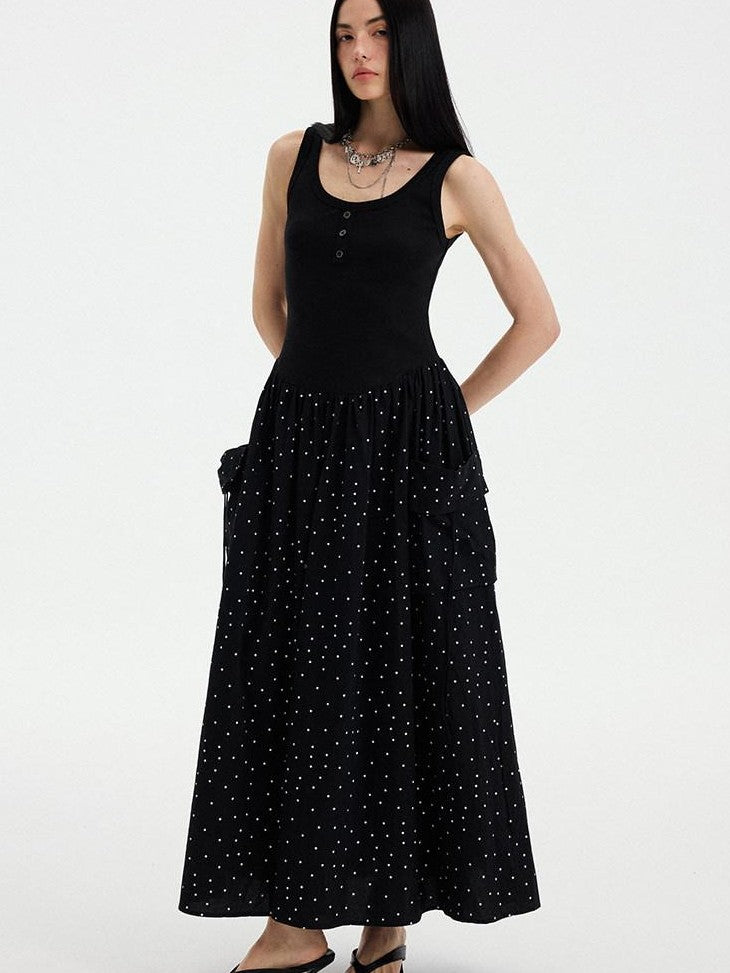 DIDDI MODA Polka Dot Cutout Asymmetric Strappy Women&
