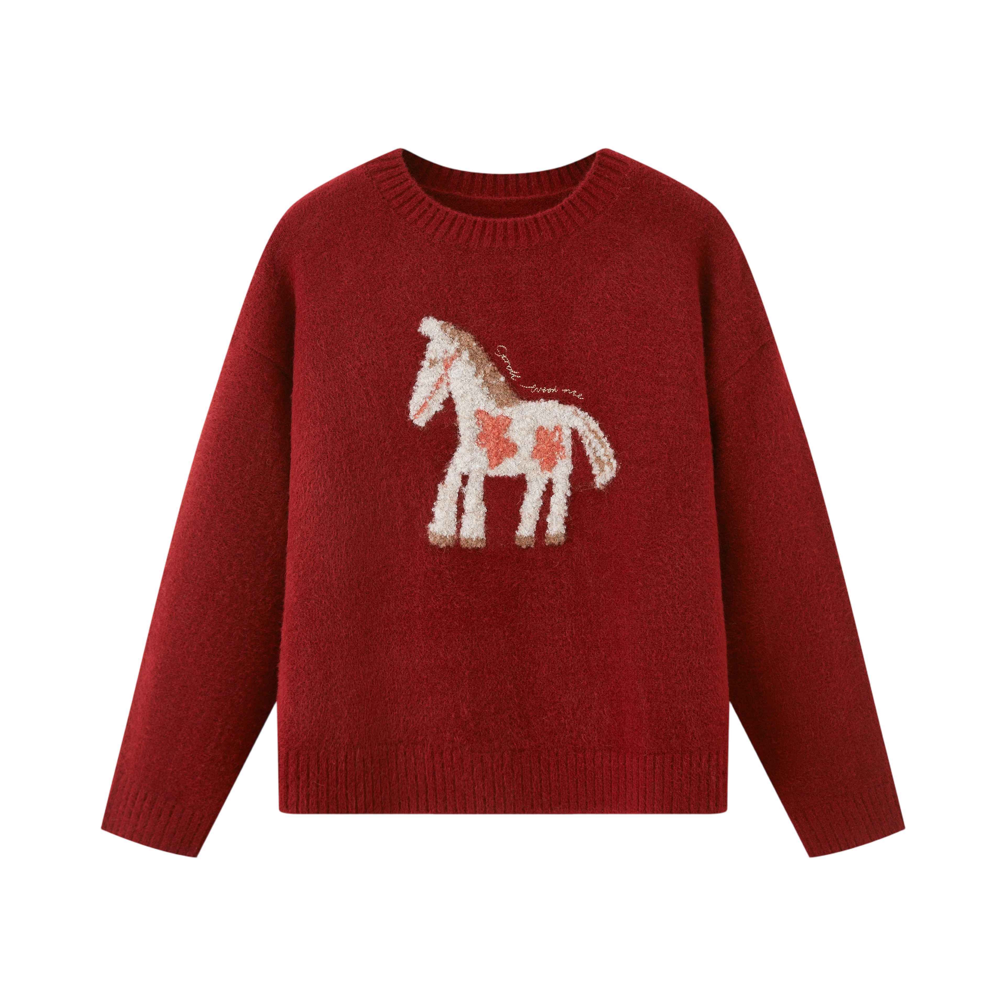 DIDDI_MODA_Puppy_And_Pony_Animal_Motif_Round_Neck_Women&
